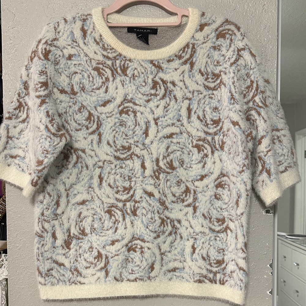 Tahari Women's Floral Patterned Sweater